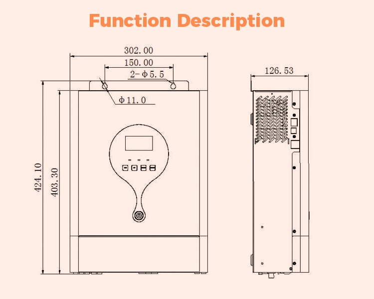 5500W Solar Inverter 120V-450V off Grid Solar Inverter MPPT Pure Sign Wave Inverter off Grid Solar Board