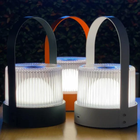 Lampe de table de salon de chambre à coucher de camping portative rechargeable de batterie décorative de Hisoon LED