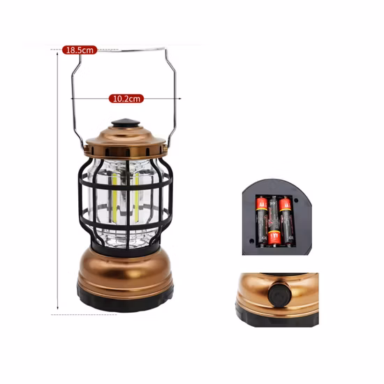 6W AA Dry Battery Operated Outdoor Tente étanche COB Camping Fan Light