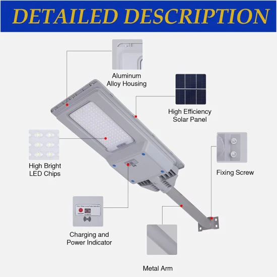 100W 200W 300wled Réverbères solaires d'extérieur, lumière d'inondation de sécurité du crépuscule à l'aube avec télécommande, étanche, idéal pour parking, cour, allée