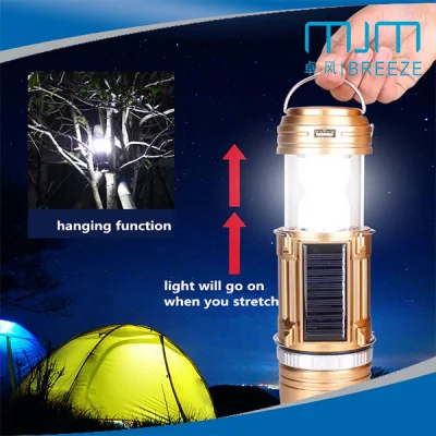 Lampe LED Zoom de haute qualité avec solaire/DC pour camping lumière de pêche en plein air