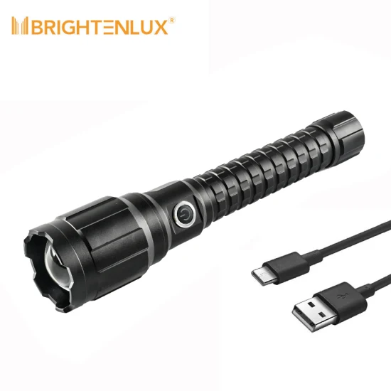 Brightenlux 2022 nouvelle meilleure lampe de poche tactique USB COB LED 10000 lumens haute puissance rechargeable avec batterie externe