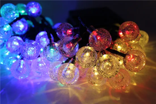 Nouveau extérieur étanche LED coloré boule à bulles décorative fée noël Xms solaire alimenté guirlandes lumineuses pour jardin décoration de vacances